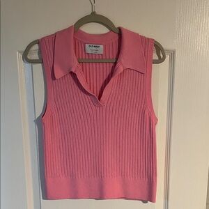 Old Navy Vibrant Pink Ribbed Sleeveless Top